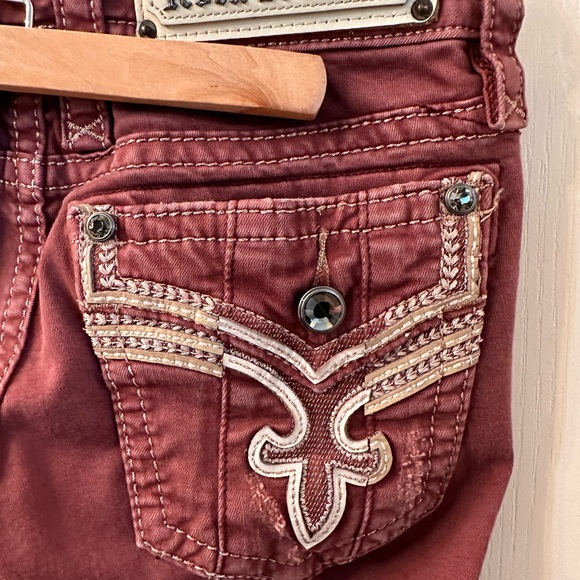 Rock Revival Cadee Ankle Skinny Maroon Jean. - Picture 6 of 9